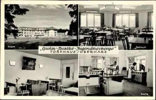 Ak Torfhaus Altenau Schulenberg Clausthal Zellerfeld im Oberharz, Gustav Bratke Jugendherberge