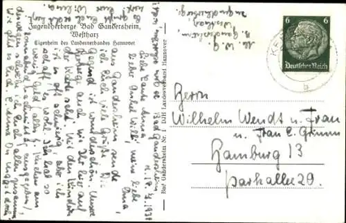 Ak Bad Gandersheim am Harz, Jugendherberge