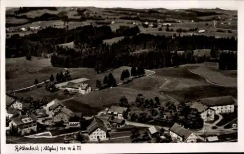 Ak Röthenbach im Allgäu, Landschaftsaufnahme von  Allgäu, 705 m ü. NN, schwarz-weiß
