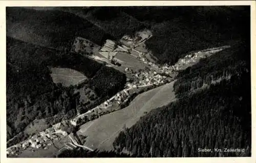 Ak Clausthal Zellerfeld im Oberharz, Frankenscharrnhütte, Luftaufnahme von Sieber, Waldlandschaft