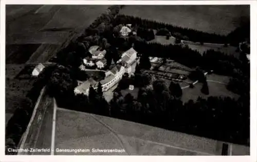 Ak Clausthal Zellerfeld im Oberharz, Fliegeraufnahme, Genesungsheim Schwarzenbach
