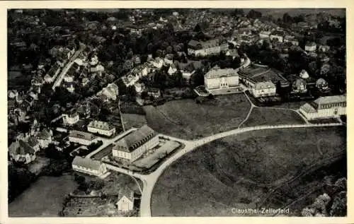 Ak Clausthal Zellerfeld im Oberharz, Fliegeraufnahme