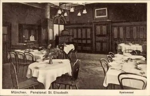 Ak München, Pensionat St. Elisabeth, Speisesaal