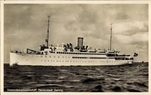 Ak Seemotorschnellschiff Hansestadt Danzig, Hapag Seebäderdienst