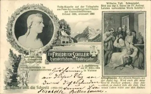 Ak Weimar in Thüringen, Tells-Kapelle, Wilhelm Tell, Schauspiel, Aufführung am 17. März 1804