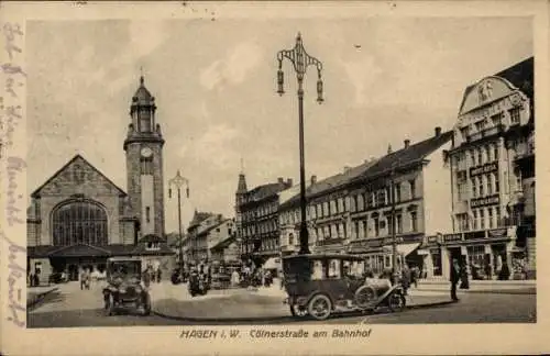 Ak Hagen in Westfalen, Cölnerstraße, Bahnhof