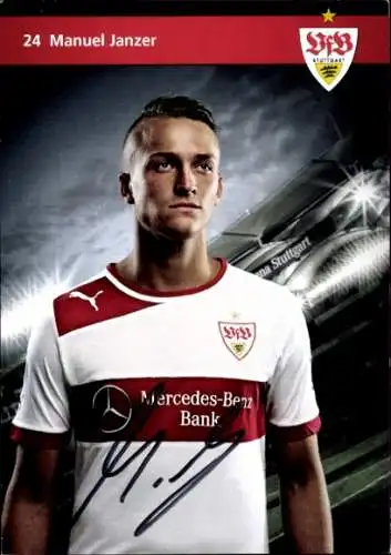 Autogrammkarte Fußballer Manuel Janzer, VFB Stuttgart, Autogramm