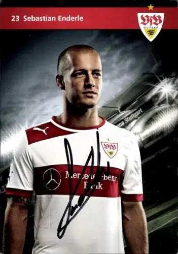 Autogrammkarte Fußballer Sebastian Enderle, VFB Stuttgart, Autogramm