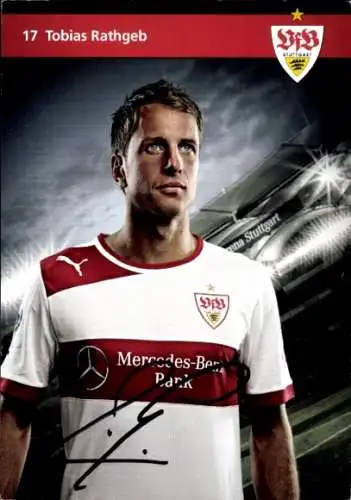 Autogrammkarte Fußballer Tobias Rathgeb, VFB Stuttgart, Autogramm