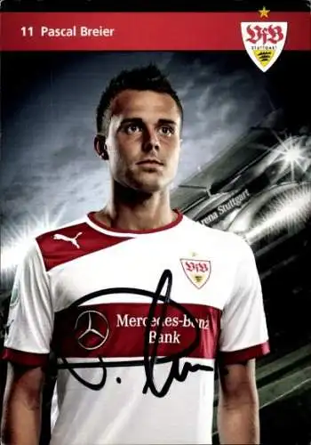 Autogrammkarte Fußballer Pascal Breier, VFB Stuttgart, Autogramm