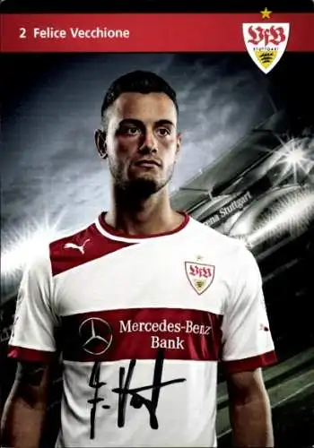 Autogrammkarte Fußballer Felice Vecchione, VFB Stuttgart, Autogramm
