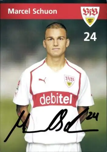 Autogrammkarte Fußballer Marcel Schuon, VFB Stuttgart, Autogramm