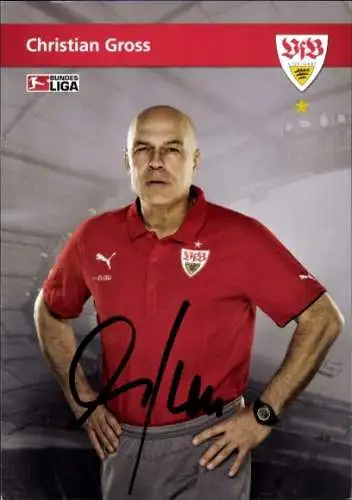 Autogrammkarte Cheftrainer Christian Gross, VFB Stuttgart, Autogramm