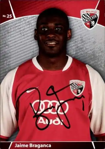 Autogrammkarte Fußballer Jaime Braganca, FC Ingolstadt, Autogramm
