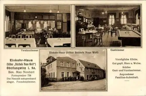 Ak Oberlungwitz in Sachsen, Einkehr-Haus, Vereinszimmer, Gastzimmer