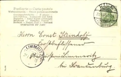 Ak Fröhliche Ostern, Hase schaut aus Ei