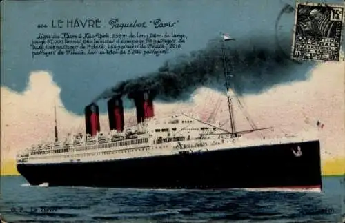 Ak Dampfer Le Havre, CGT, French Line