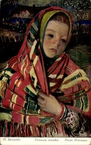 Künstler Ak Uziemblo, H., Kleines polnisches Mädchen in Tracht
