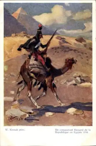 Künstler Ak Kossak, W., Ägyptischer Husar auf einem Kamel, 1798