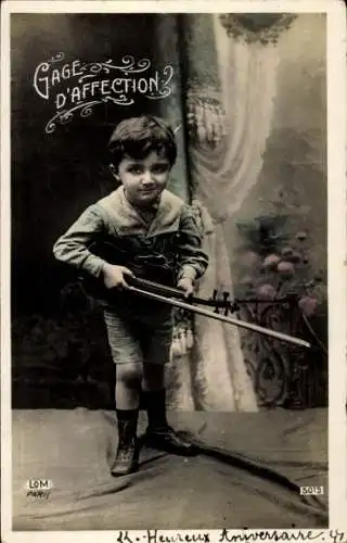 Ak Junge mit Violine, Porträt