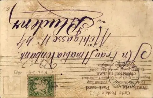 Präge Litho Fischerpaar in Tracht