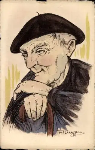 Künstler Ak Huygen, F., Portrait eines alten Mannes