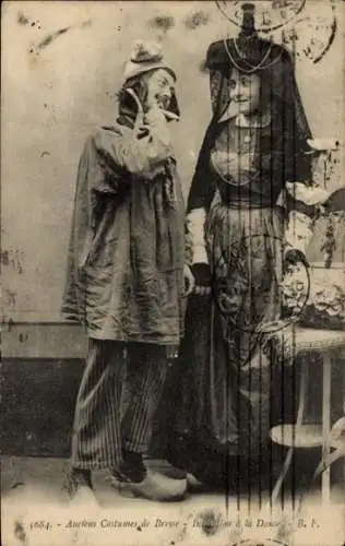 Ak Paar in französischer Landestracht