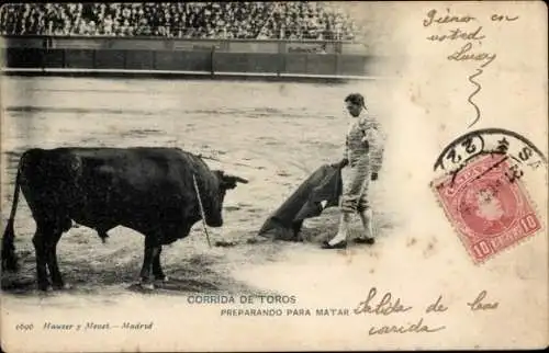 Ak Stierkampf, Vorbereitung zum Töten