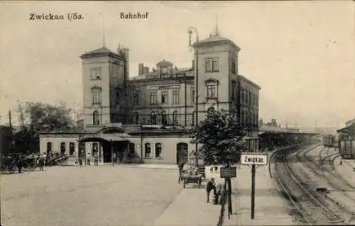 Ak Zwickau in Sachsen, Bahnhof