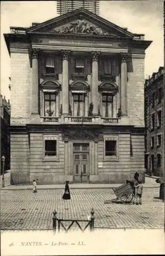 Ak Nantes Loire Atlantique, Postgebäude,  Architektur, Personen im Vordergrund