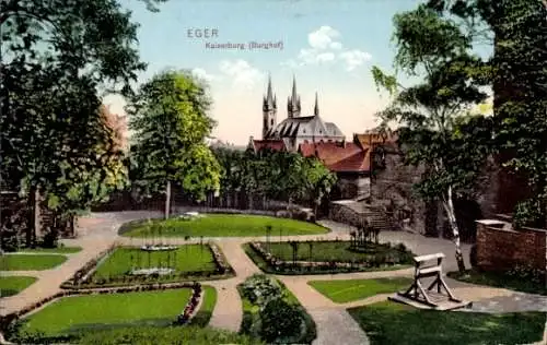Ak Cheb Eger Region Karlsbad, Kaiserburg, Burghof