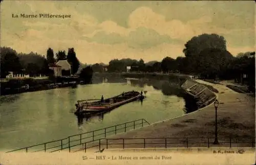 Ak Bry sur Marne Val de Marne, La Marne en amont du Pont