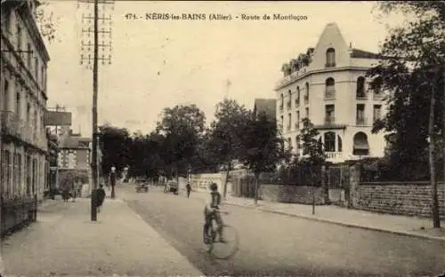 Ak Néris les Bains Allier, Route de Montlucon