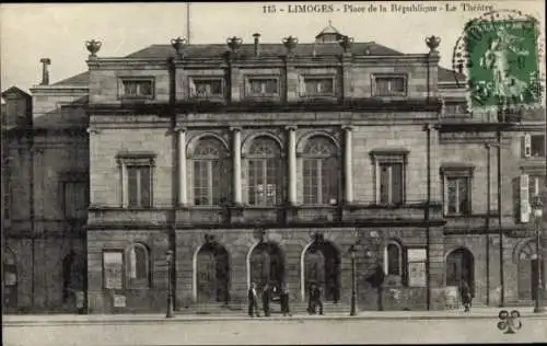 Ak Limoges Haute Vienne, Gebäude des Theaters, Platz der Republik,  Architektur