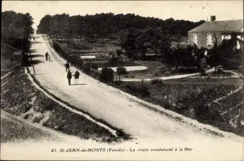 Ak Saint Jean de Monts Vendée, La route conduisant a la Mer