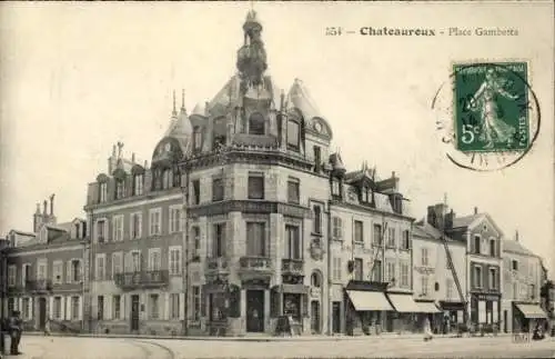 Ak Châteauroux Indre, Architektur, beeindruckendes Gebäude, Place Gambetta,  
