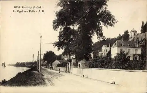 Ak Vouvray Indre et Loire, Schöne Ansicht von  Quai aux Patis, Gebäude, Fluss