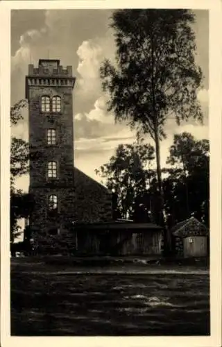 Ak Bischofswerda in Sachsen, Turm, Bäume, Landschaft, Fotografie, Architektur