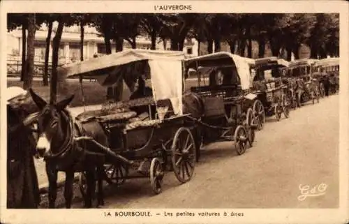 Ak La Bourboule Puy-de-Dôme, Kutschen, Esel, boulevard,  Auvergne