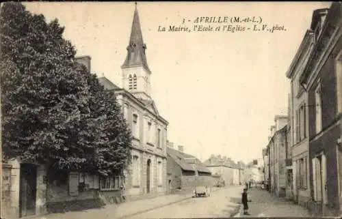 Ak Avrille Maine-et-Loire, Mairie, École et Église