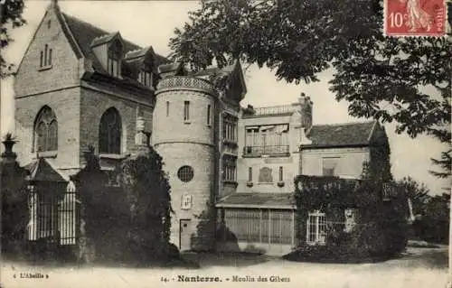 Ak Nanterre Hauts de Seine, Historisches Gebäude, Moulin des Gibets, Schwarz-Weiß-Foto