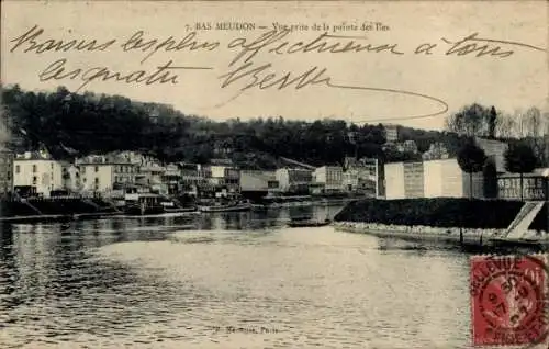Ak Bas Meudon Hauts de Seine, vue prise de la pointe des Iles