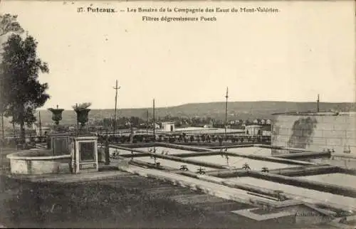 Ak Puteaux Hauts de Seine, Basin der Wasserfirma, Wasserfilter, menagerische Infrastruktur, Lands