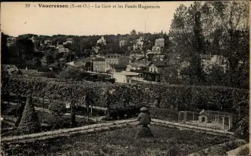 Ak Vaucresson Hauts de Seine,  Gare, Fonds Huguenots, Stadtansicht, Weinberge