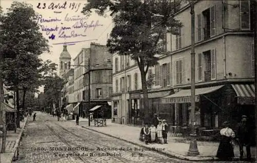 Ak Grand Montrouge Hauts de Seine, Avenue de la Republique, Vue prise du Rond-Point