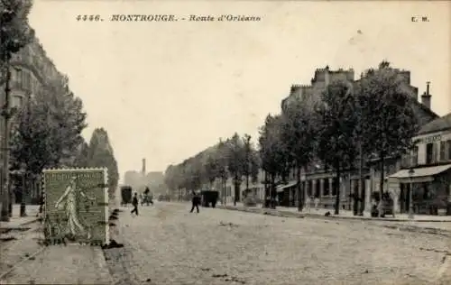 Ak Montrouge Hauts de Seine, Straße mit Bäumen,  von   Architektur