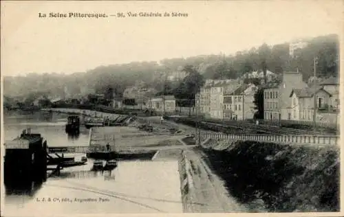 Ak Sèvres Hauts-de-Seine, La Seine Pittoresque, Vue Générale
