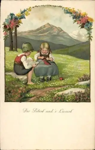 Künstler Ak Ebner, Pauli, Der Peter und 's Lieserl
