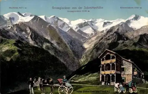Ak Heiligenblut am Großglockner Kärnten, Hotel Schmittenhöhe, Kutschen