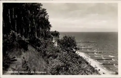 Ak Ostseebad Koserow auf Usedom, Am Uferstrand